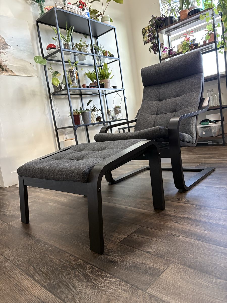Lounge chair and footrest- Ikea Poang