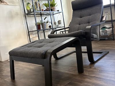 Lounge chair and footrest- Ikea Poang