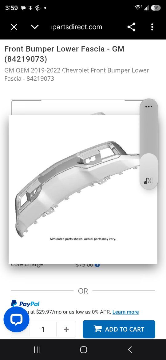 GM 84219073 Front Bumper Lower Fascia - Chevrolet Silverado 2019-2022
