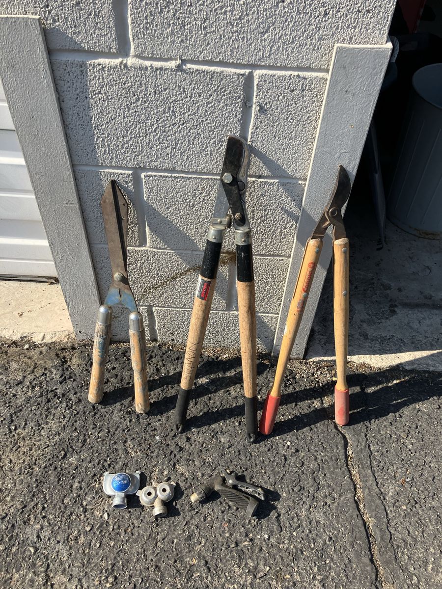 Tree and bush trimmers and sprinklers