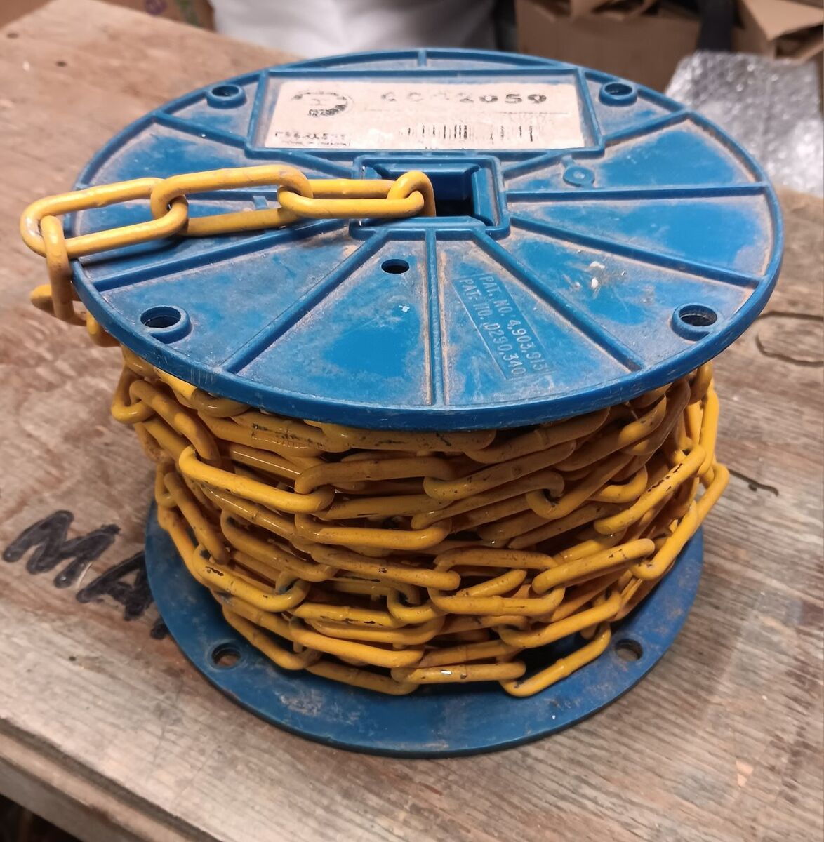 50ft Metal Barrier Chain 1-5/8in Loop 1/8in Thick