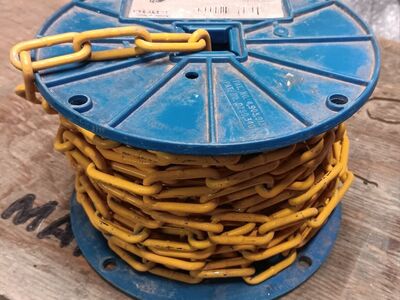 50ft Metal Barrier Chain 1-5/8in Loop 1/8in Thick