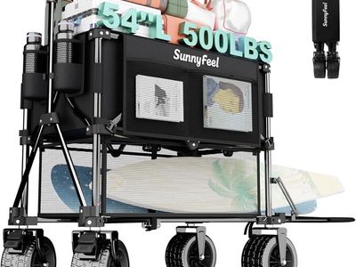 NEW Double Decker Folding Wagon Cart - 500Lbs Heavy Duty Collapsible Utility Wagon
