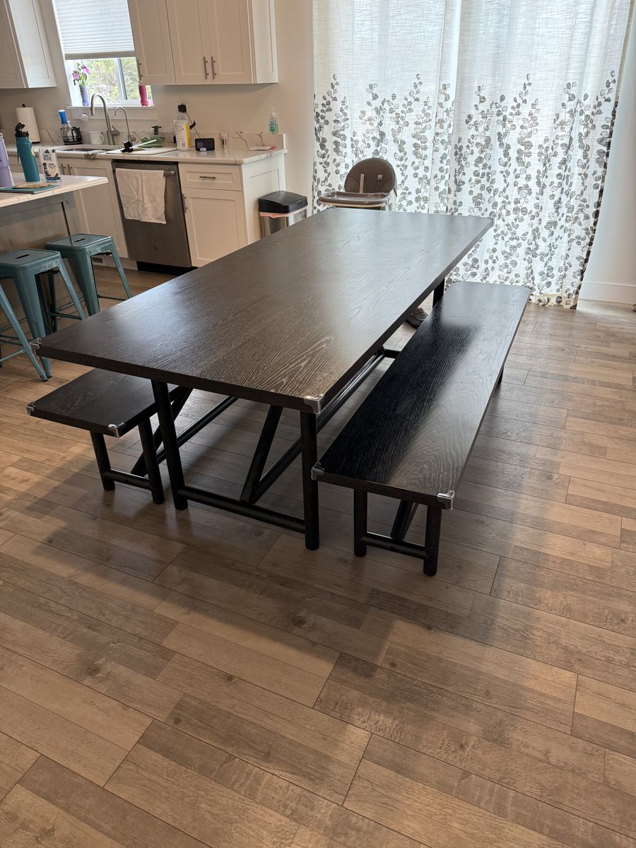Table with benches for sale