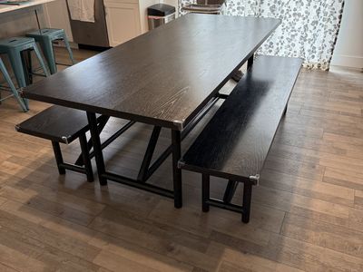 Table with benches for sale