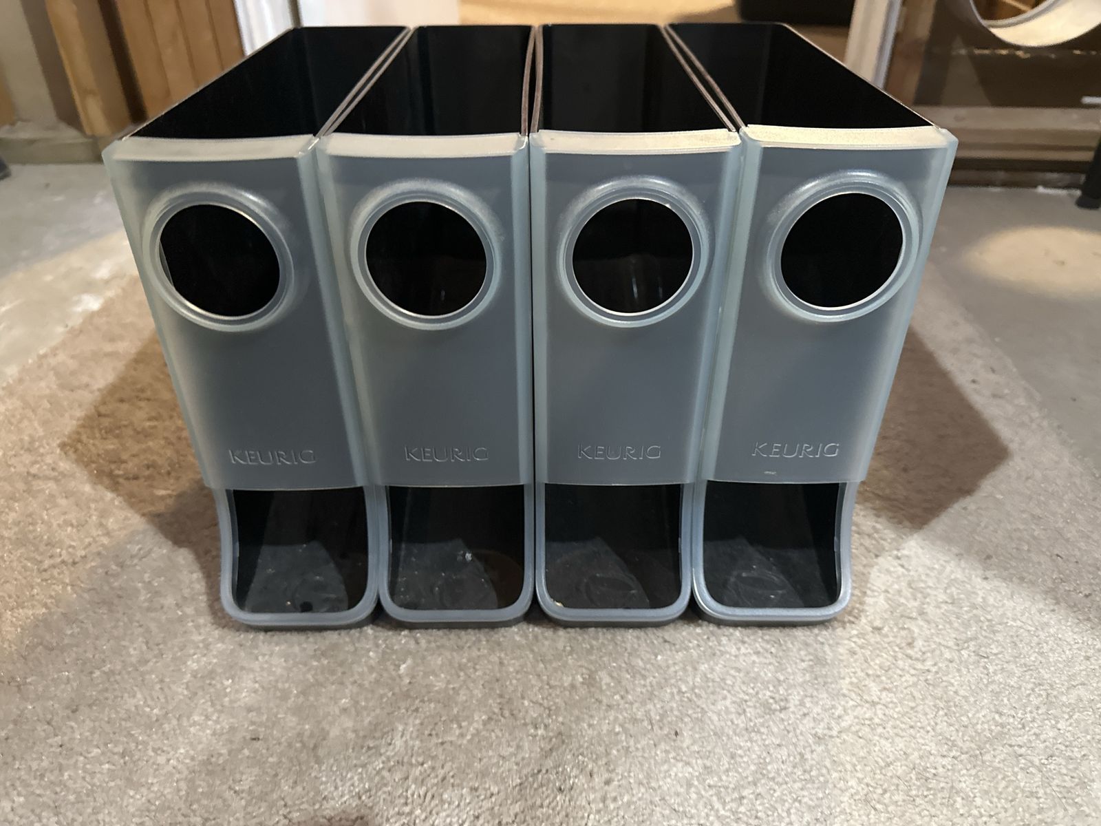 Keurig K-Cup Storage Dispensers Set of 4 Translucent Gray Holder Racks
