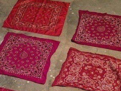 4 Red Paisley Bandanas - Versatile Headwear/Accessories