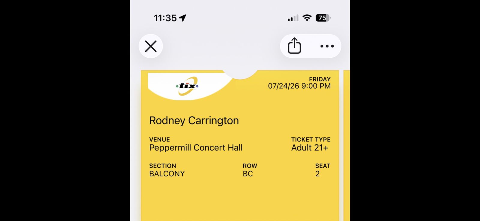 Rodney Carrington Ticket - Peppermill Concert Hall - Adult 21+ - Balcony Row BC, Seat 1&2 - July 24, 2026