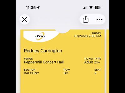 Rodney Carrington Ticket - Peppermill Concert Hall - Adult 21+ - Balcony Row BC, Seat 1&2 - July 24, 2026