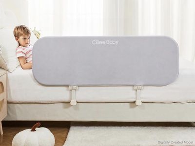 Adjustable Bed Rail Guard - 31.5 Grey - Foldable, 35-Level Height Adjustment