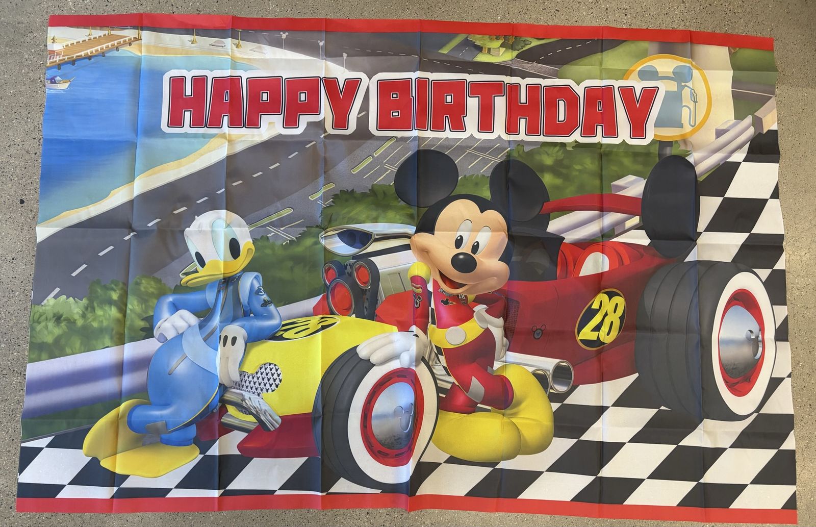 Mickey Mouse Racing Birthday Banner