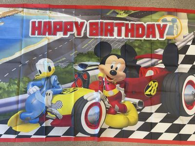 Mickey Mouse Racing Birthday Banner