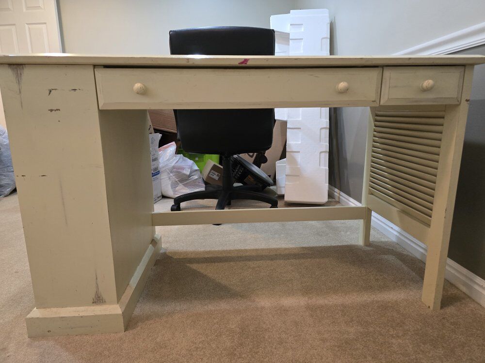 Off-white Distressed Desk