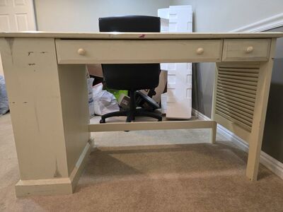 Off-white Distressed Desk