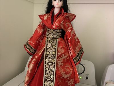 Porcelain doll with stand