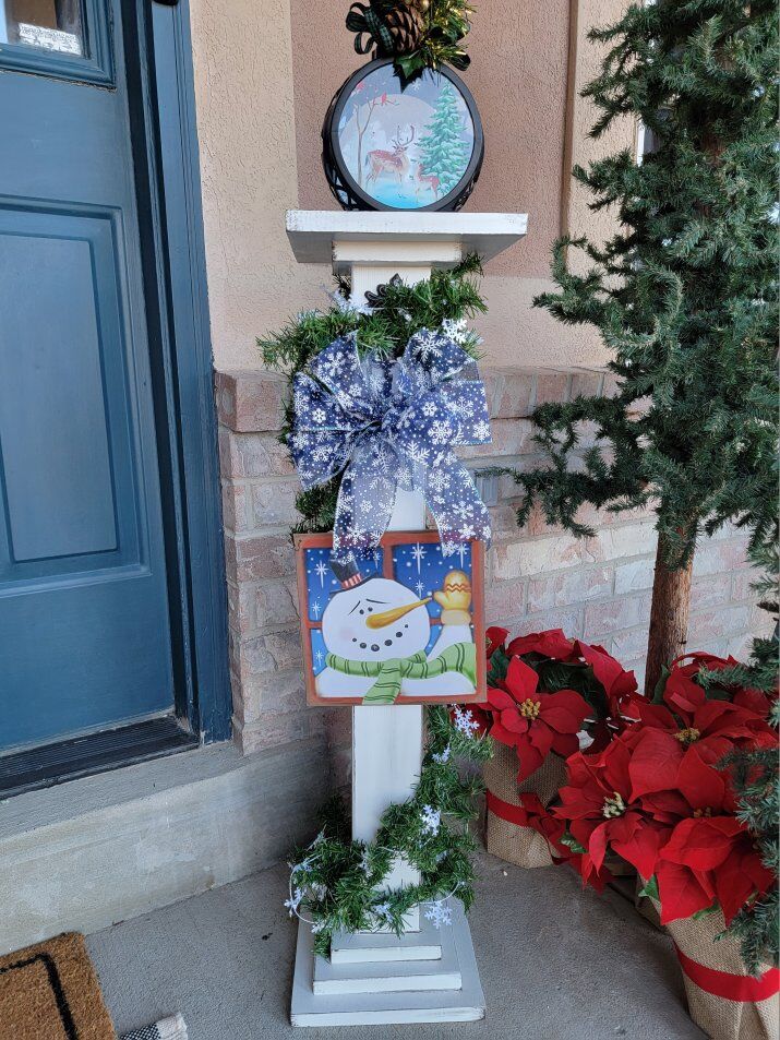 WINTER Entryway/Porch Welcome Post