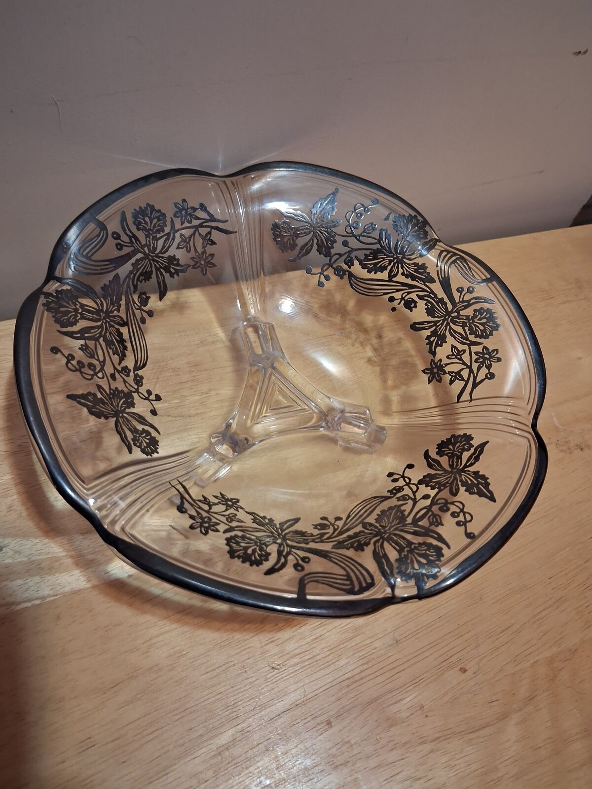 depression glass silver overlay
