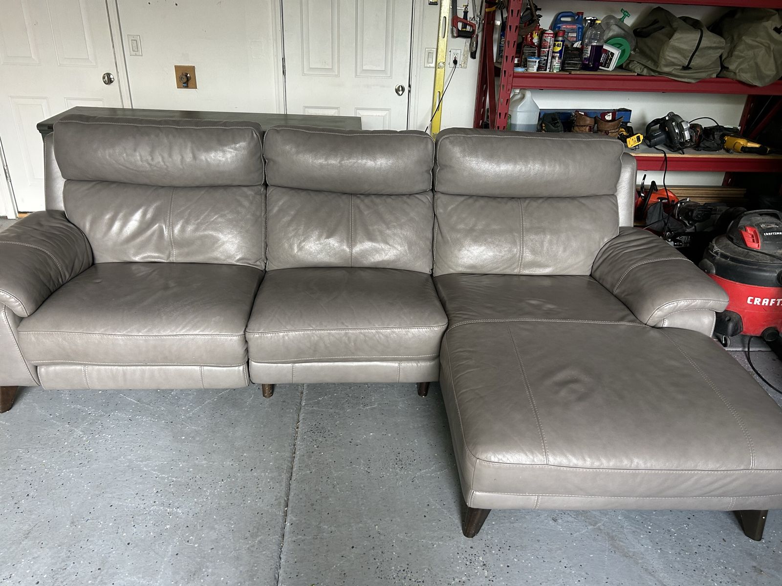 Genuine Leather sofa w/Recliner and Chaise