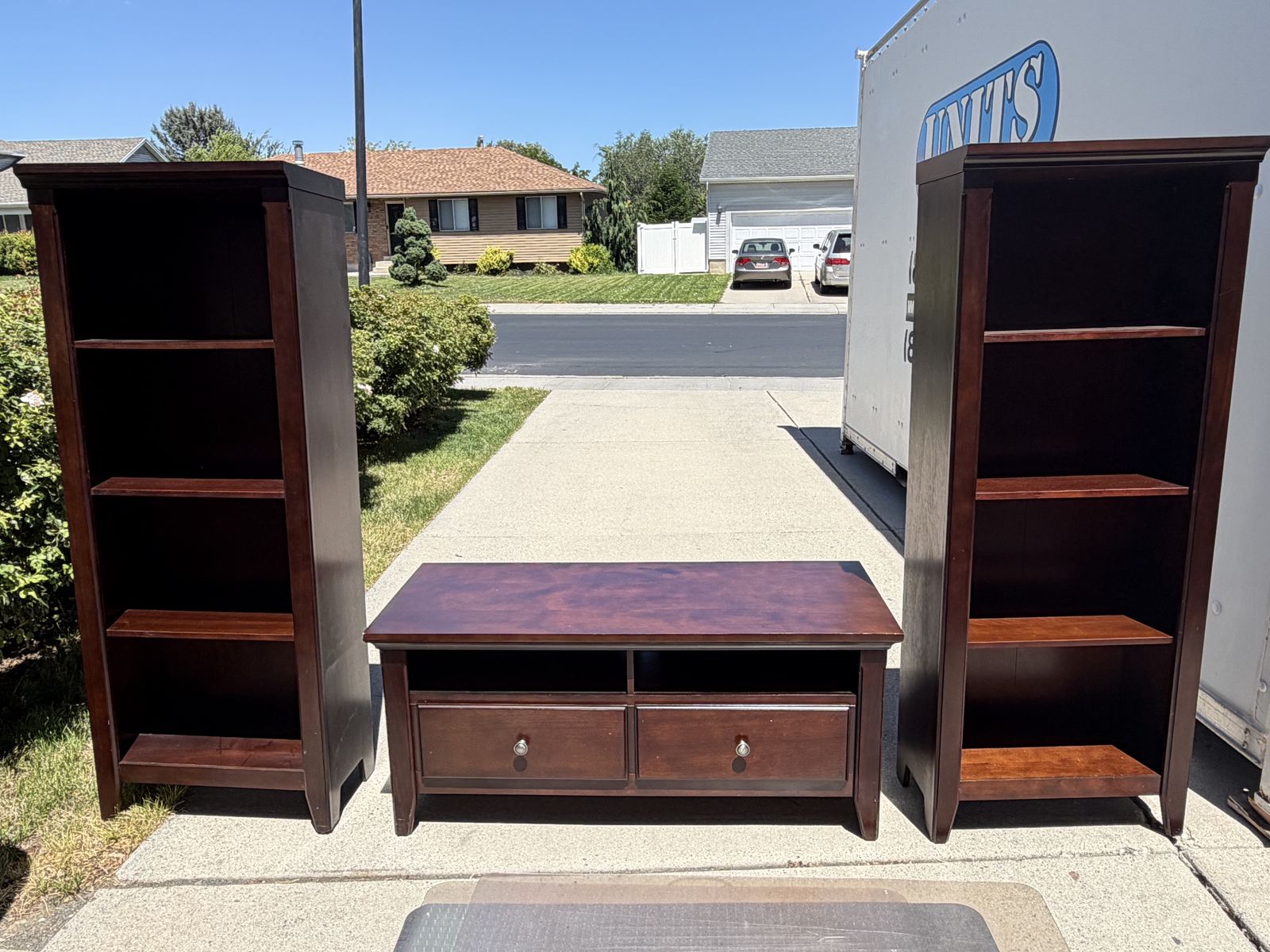 TV stand and Book Shelves