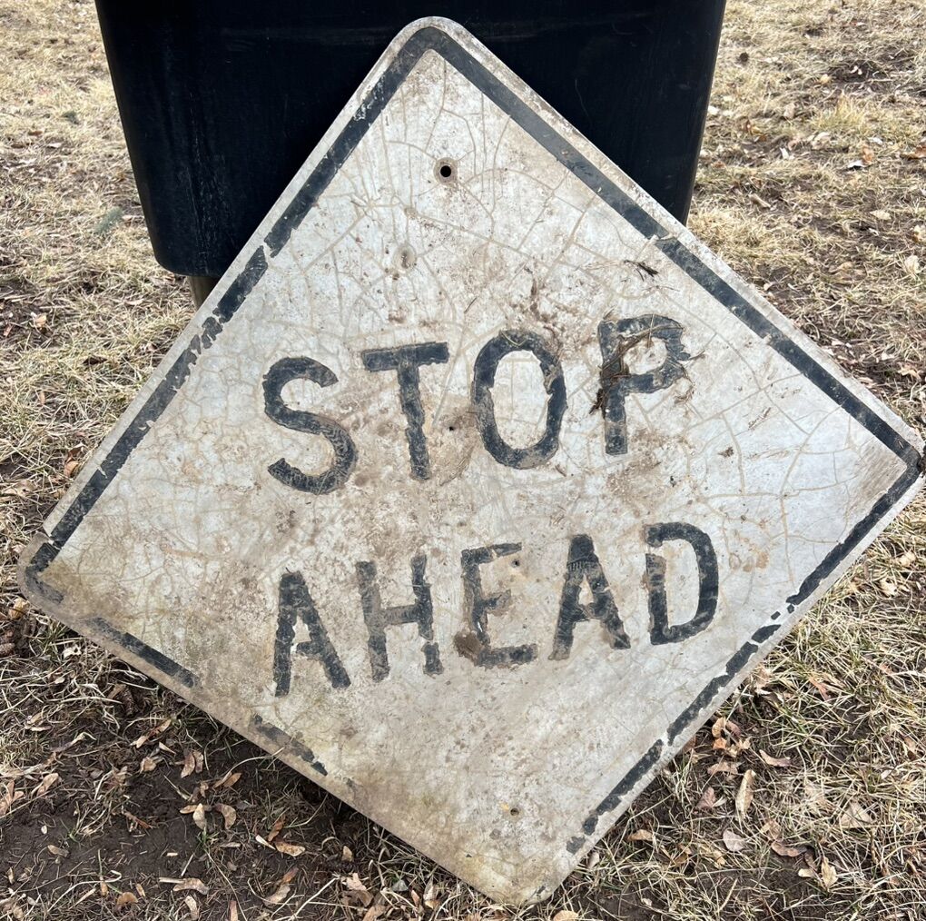 Large Aluminum Stop Ahead Street Sign
