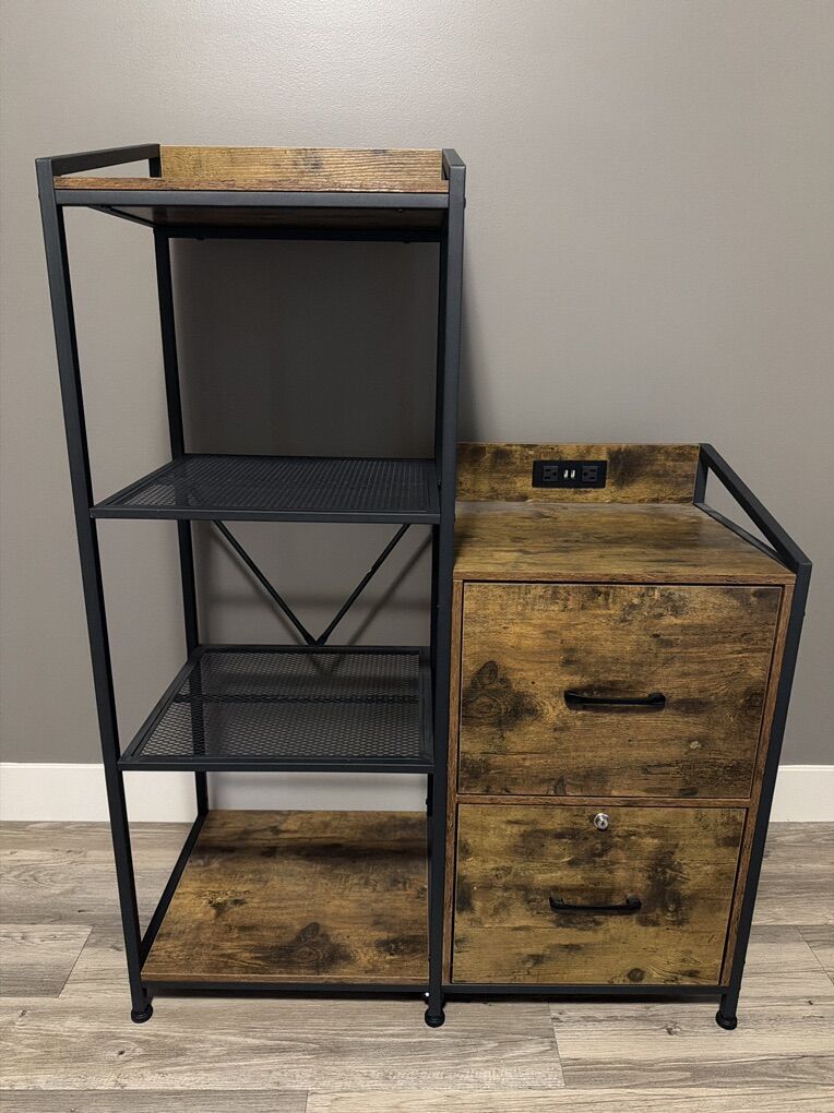 Shelves And Filing Cabinet