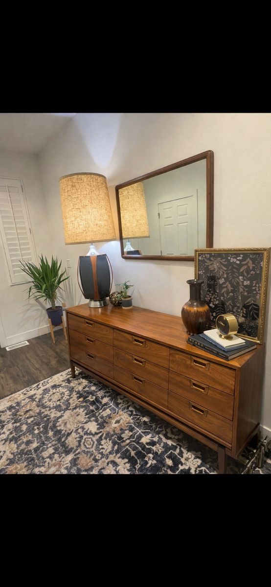 Mid Century Modern Walnut dresser Set