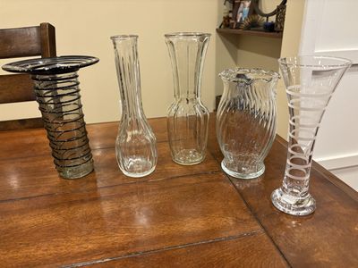 Lot Of 5 Different Glass Vases