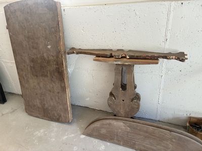Antique table with folding sides