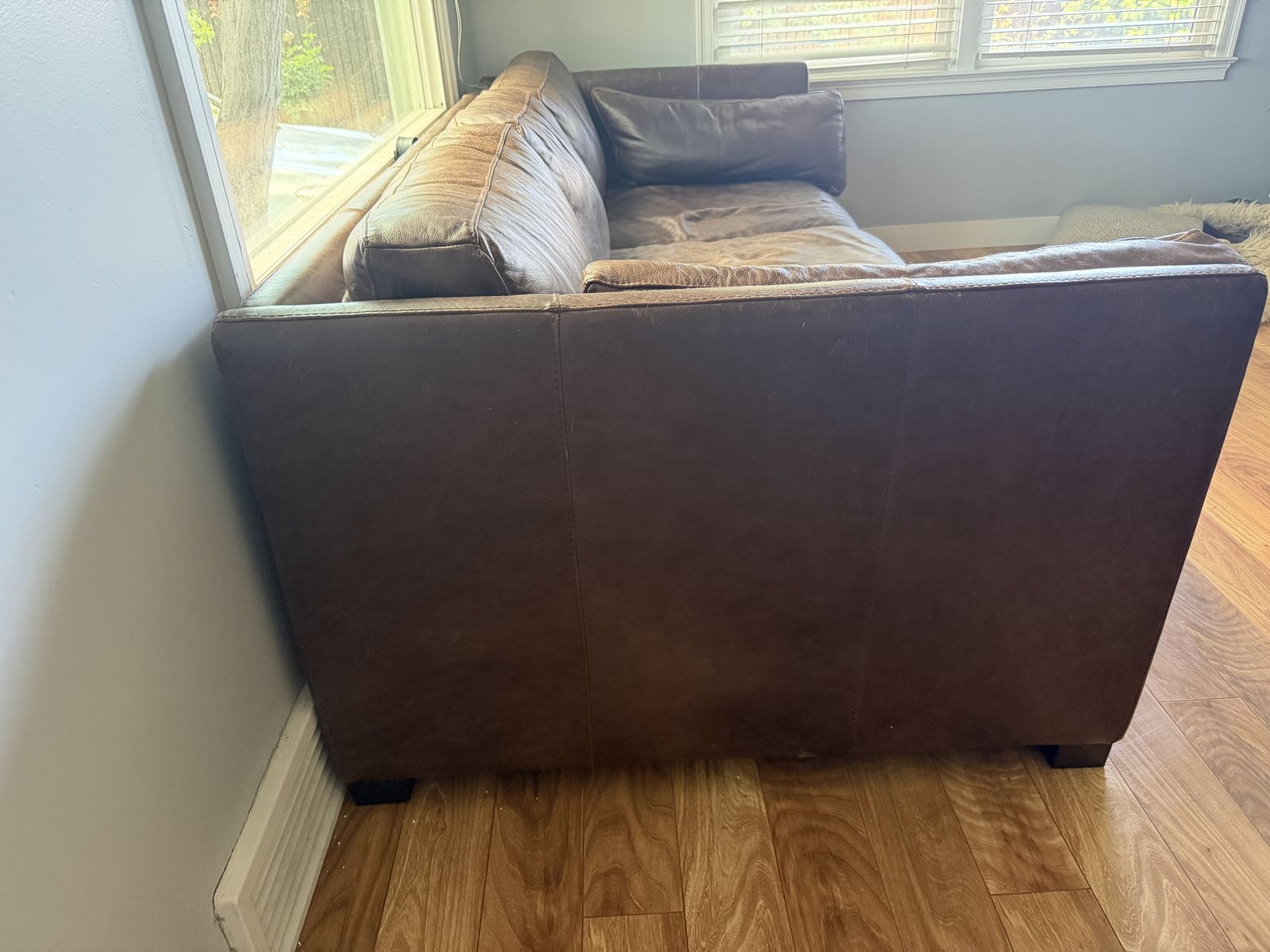 Leather sofa must go $100