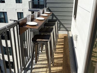 Balcony Bar Table with Bar Stools