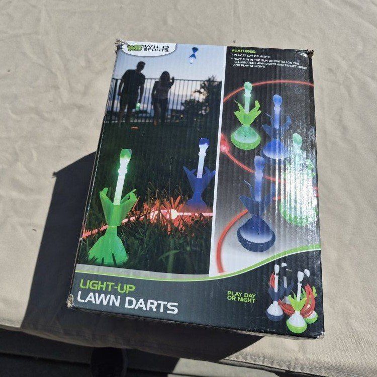 Wild Sports Light-Up Lawn Darts Outdoor Game - Play Day or Night