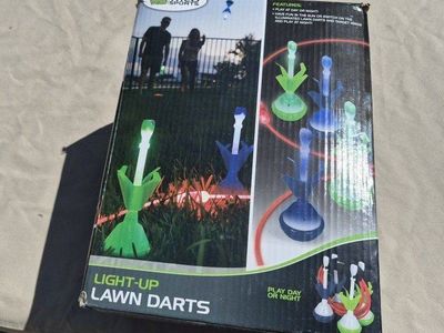 Wild Sports Light-Up Lawn Darts Outdoor Game - Play Day or Night