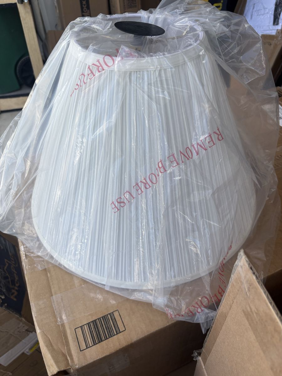 New Pleated White Lamp Shade - Classic Bell Shape, Still in Packaging