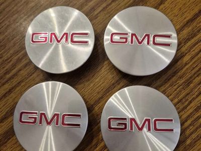 Set of 4 GMC Silver Wheel Center Caps - 2 9/16 Inch Diameter