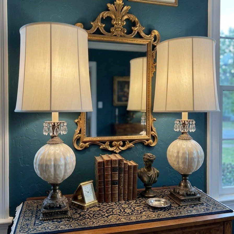 Gorgeous Pair of Hollywood Regency Table Lamps