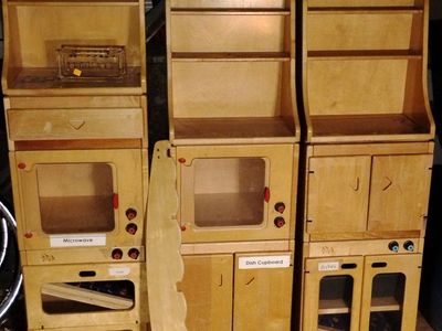 Community Play Things Wooden Play Kitchen Set - Pretend Sink, Stove, Oven & Dish Cupboard for Toddlers Daycares Preschools