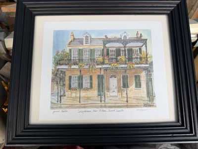 Jennie Koster Doughhouse New Orleans French Quarter Watercolor Print 104/2000 Framed