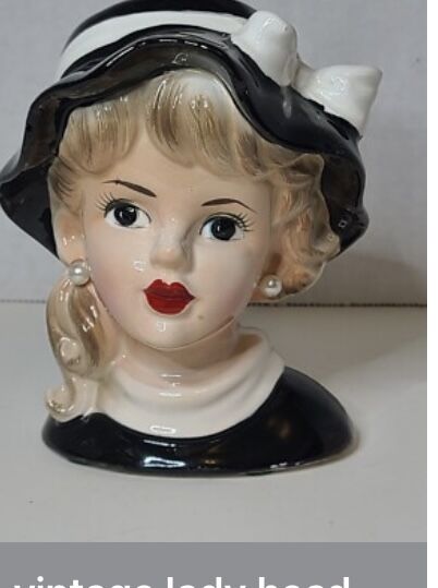 Vintage Lady Head Vase