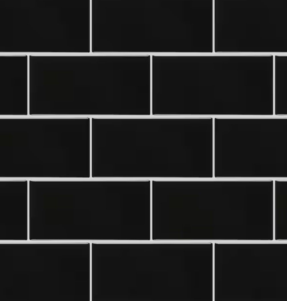 New case Glazed Ceramic Black Subway Wall Tile
