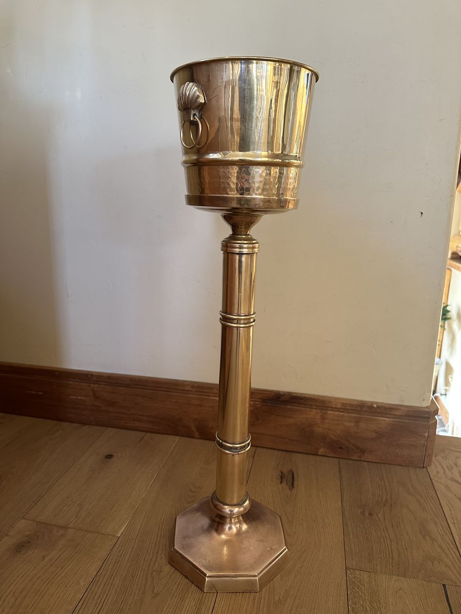Midcentury Brass Wine Champagne Bucket