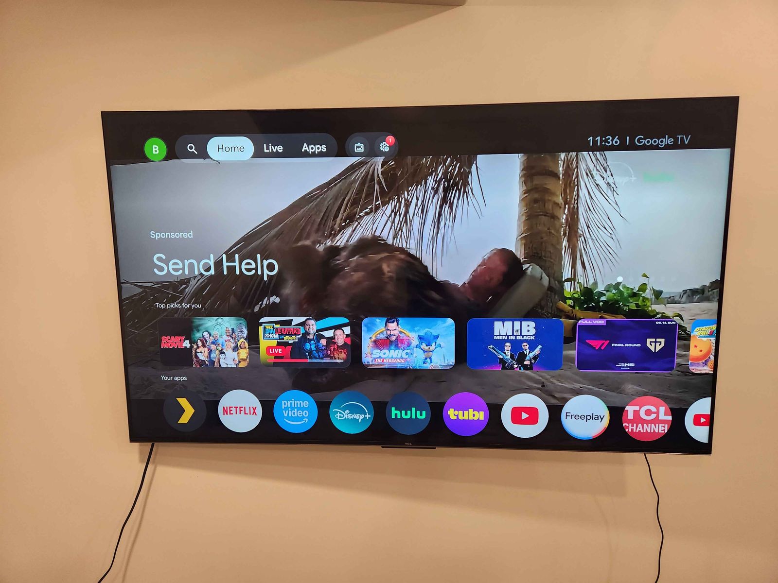 TCL 65-Inch Q7 QLED 4K Smart Google TV (65Q750G) 120HZ $450 OBO