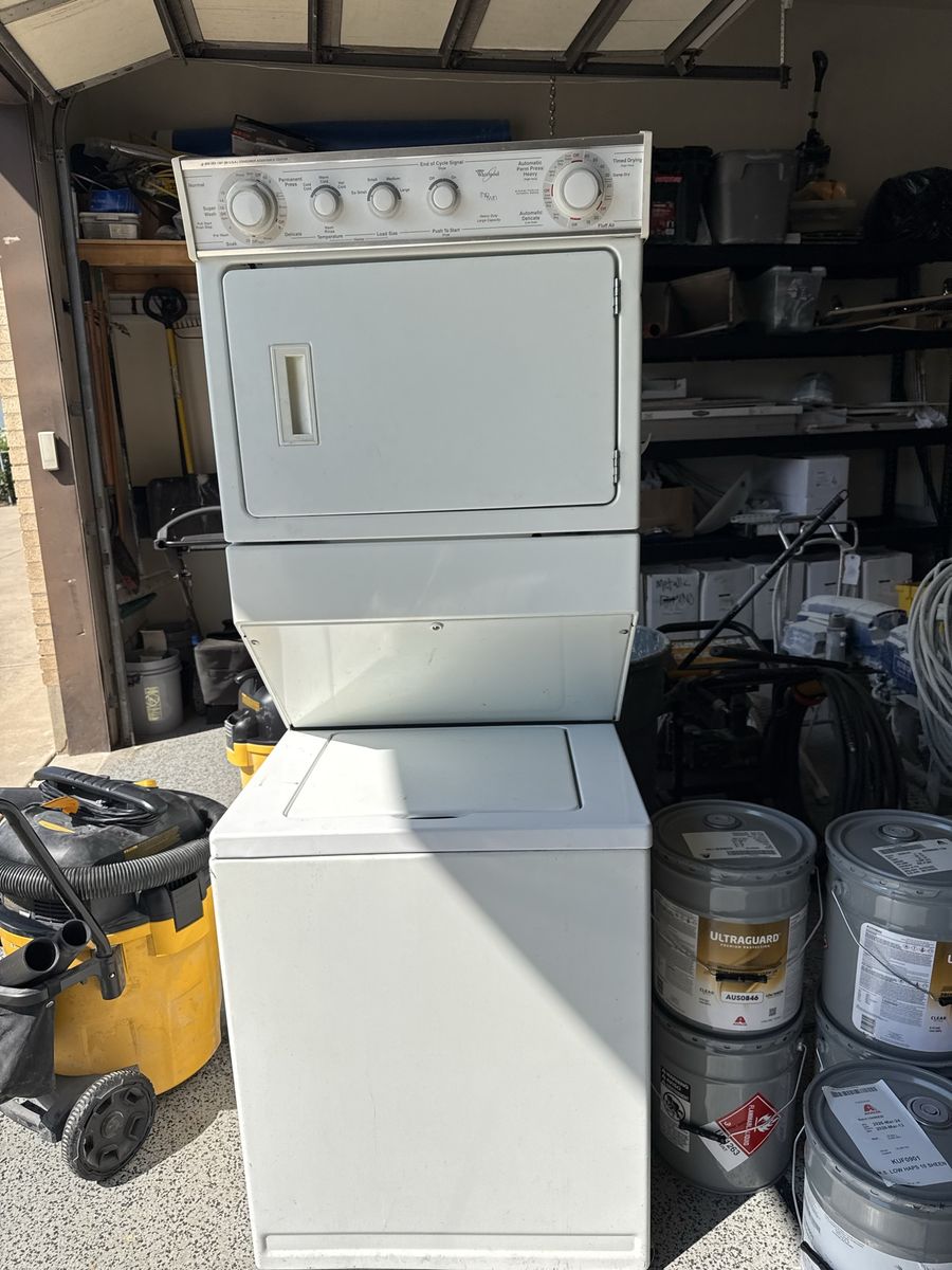 Whirlpool Thin Twin Heavy Duty Stacked Washer and Dryer Combo - White