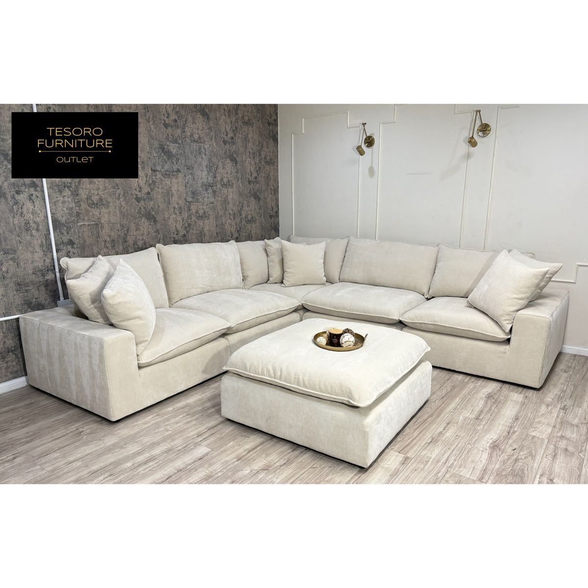 AYDEN & IVY CREAM SEREEN MODULAR SECTIONAL WE OFFER DELIVERY