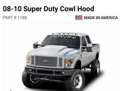 LESS THAN HALF PRICE OF RETAIL! BRAND NEW* CERVINIS #1188 2.5” Cowl Hood for 2008–2010 Ford Super Duty Pickup Trucks