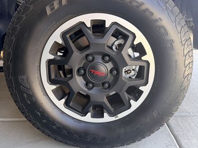 Set of 4 wheels and tires: Toyota TRD Off Road wheels with 265/70R17 BF Goodrich Trail-Terrain tires