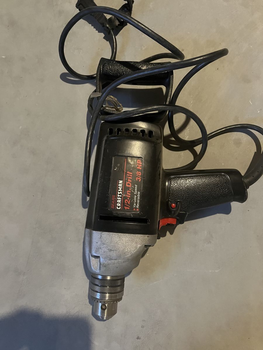 Heavy duty drill with handle. Craftsman.