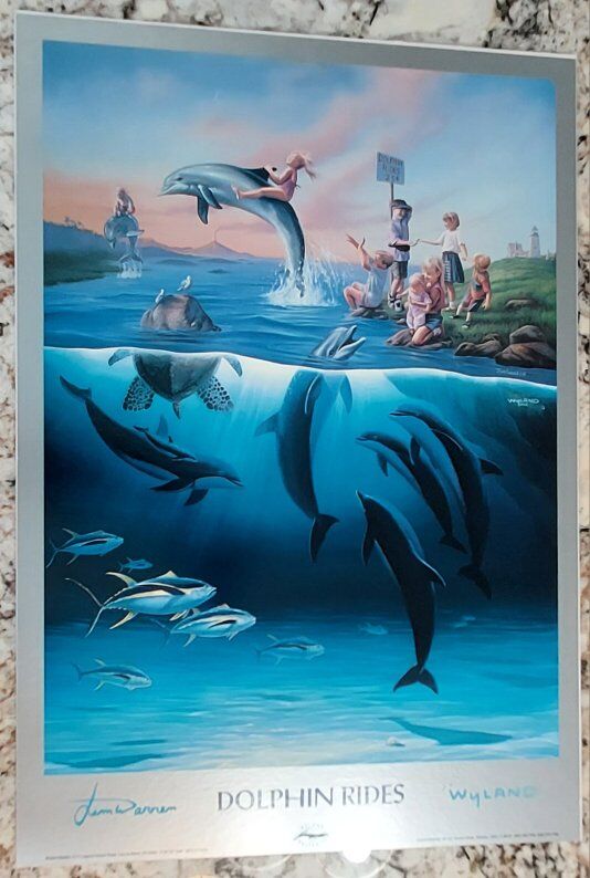 Dolphine Rides 1992 Lithograph Print