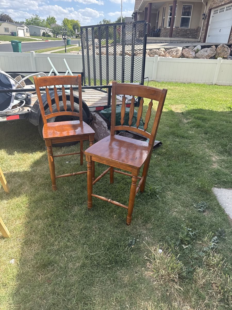 $20 for the chairs, $10 for the stools