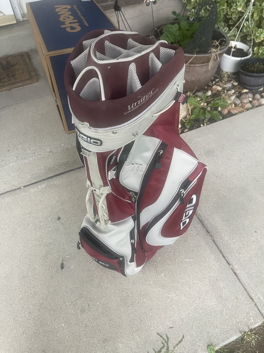 OGIO Uniter Golf Cart Bag - Burgundy / White / Grey
