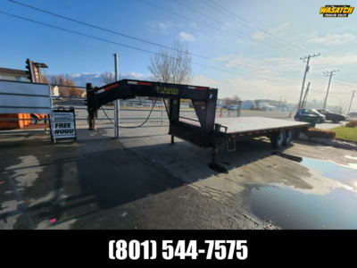 USED 2017 7X20 Gooseneck Big Bubba's Equipment Flatbed Trailer
